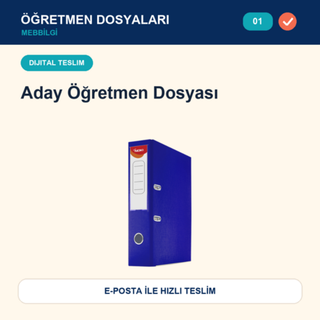 01-Maarif Modeli Uyumlu Aday Öğretmen Dosyası — Dijital Teslim