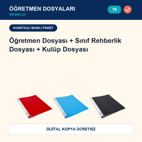 19-Maarif Modeli Uyumlu Öğretmen Dosyası+Sınıf Rehberlik Dosyası+Kulüp Dosyası