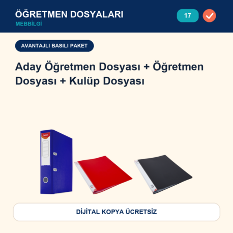 17-Maarif Modeli Uyumlu Aday Öğretmen Dosyası+Öğretmen Dosyası+Kulüp Dosyası