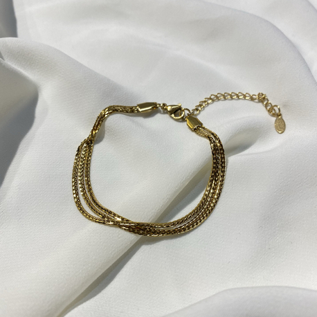 Gold/Gümüş Üçlü Düz Bileklik