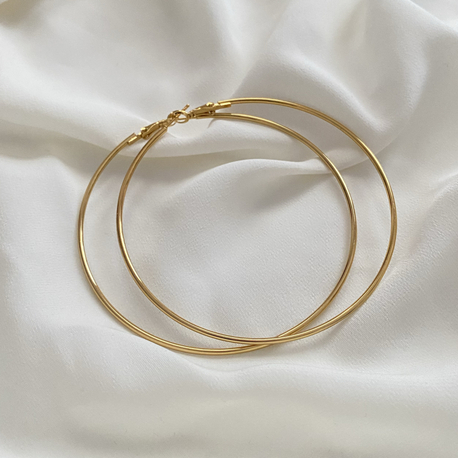Gold/Silver Büyük Halka Küpe