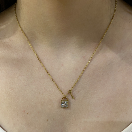 Gold/Silver Kilit&Anahtar Kolye