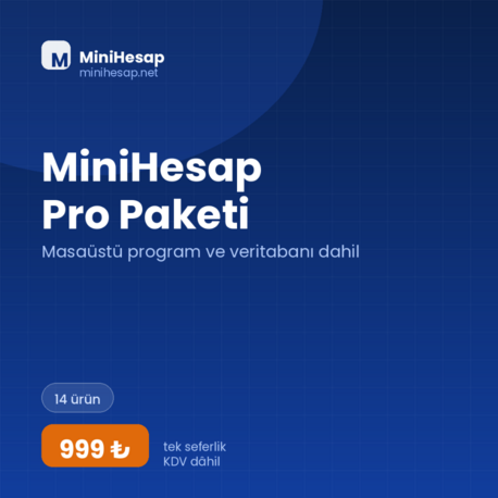 MiniHesap Pro Paketi – Masaüstü Program ve Veritabanı Dahil (14 Ürün)