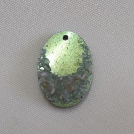 Oval mini sarı yeşil kolye