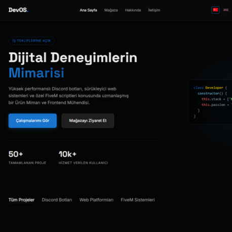 #1 Modern ve Profesyonel Developer Portfolyo Sitesi Teması