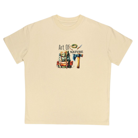 Unisex Art of Natura Baskılı %100 Pamuk Tshirt