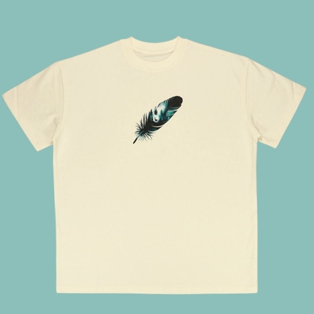 Unisex Doğa Temalı Baskılı %100 Pamuk Tshirt