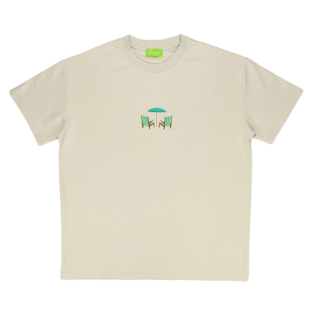 Unisex Şezlong Baskılı %100 Pamuk Tshirt
