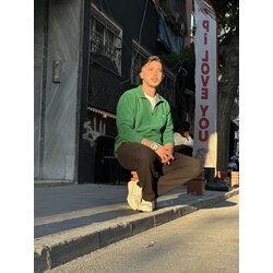 GANT yeşil astarlı polo yaka sweat