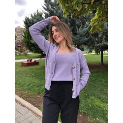 Çiçek İşlemeli 2’li Triko Takım