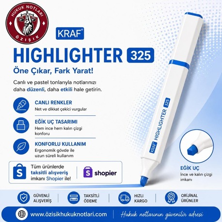 KRAF-HIGHLIGHTER 325 FOSFORLU (MAVİ)