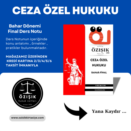 CEZA (ÖZEL) HUKUKU / FİNAL / BAHAR DÖNEMİ