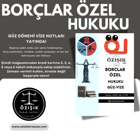 BORÇLAR (ÖZEL) HUKUKU / VİZE / GÜZ DÖNEMİ