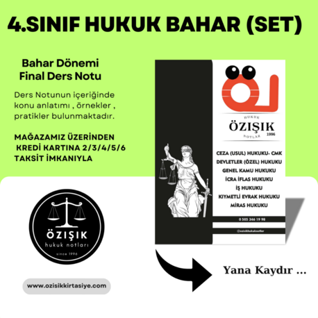 4.SINIF / HUKUK / BAHAR /TÜM-DERS (PAKET)