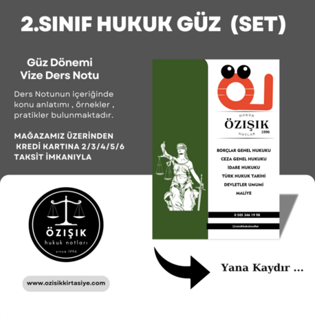 2.SINIF / HUKUK / GÜZ /TÜM-DERS (PAKET)