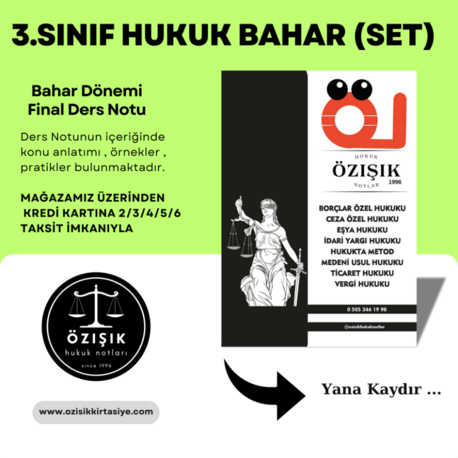 3.SINIF / HUKUK / BAHAR /TÜM-DERS (PAKET) 