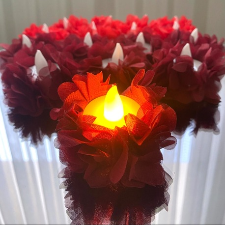 Lazer güllü led mum 10 adet