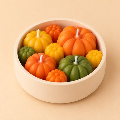 Pumpkin Bowl  Bal Kabağı Figürlü Alçı Kase Mum