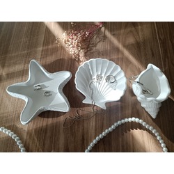Pera Home 3'lü Deniz Kabuğu Dekoratif Takı Tabağı Set