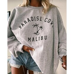 Kadın Gri paradigma Malibu BASKILI Oversize swetshirt 