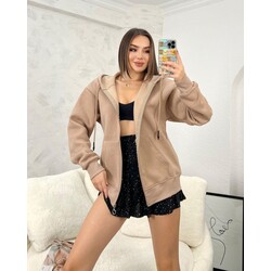 3 iplik şardonlu penye kumaş sweat hırka (kışlık)