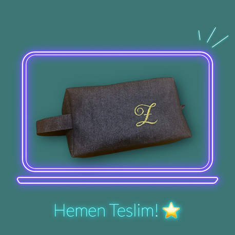 HEMEN TESLİM Z harf nakışlı bakım çantası