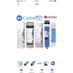 İHLAS AURA CEBİLON SU ARITMA 5Li FİLTRE SET ORJİNAL 
