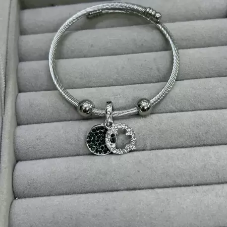 Çelik Taşlı Yonca Pandra Charm Bileklik