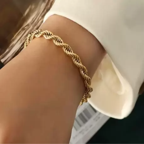 Gold Kalın Burgu Bileklik