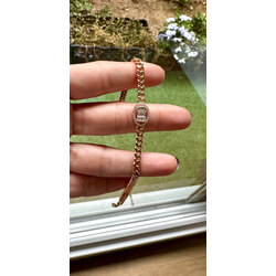 Oval taşlı rose bileklik 