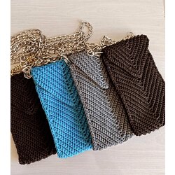 Örgü mini telefon çantası