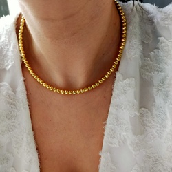 Gold sıra boncuk kolye