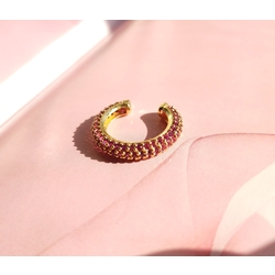 Pembe zirkon taşlı kıkırdak küpe