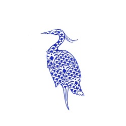 BLUE AND WHITE COLLECTION-HUMMINGBIRD