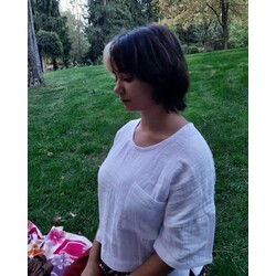 Müslin kumaş Crop Tişört 