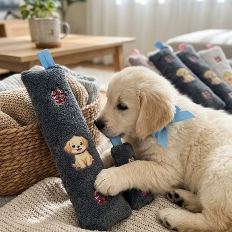 Kedi Köpek Oyuncağı Peluş Baskılı, Yumuşak Kumaşlı Hışırtılı Oyuncak