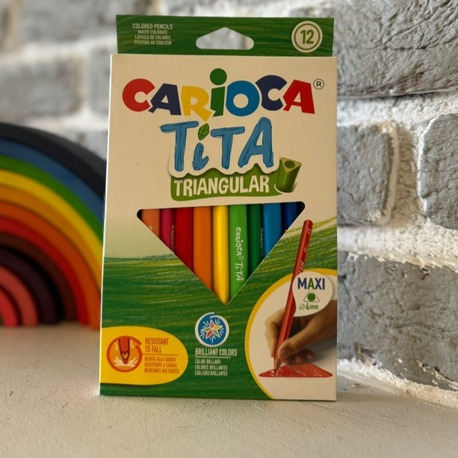 Carioca Tita Üçgen Kuru Boya – 12’li (Maxi Uç)