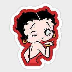 Betty Boop Tekli Sticker