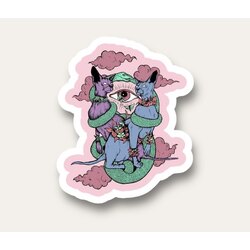 Twins Sister Cats Tekli Sticker
