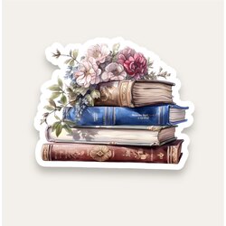 Floral Watercolor Book Tekli Sticker
