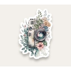 Camera with Flower Tekli Sticker