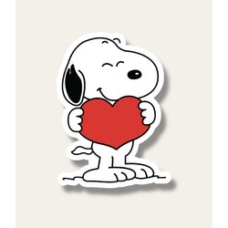 Snoopy with Heart Tekli Sticker