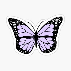 Lilac Butterfly Tekli Sticker