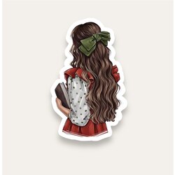 Vintage Girl Tekli Sticker