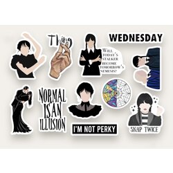 Wednesday Addams Sticker Seti (11 parça)