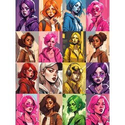 Colorful Girl Scrapbook Kağıt Seti(16 adet)