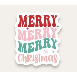 Merry Merry Merry Christmas Tekli Sticker