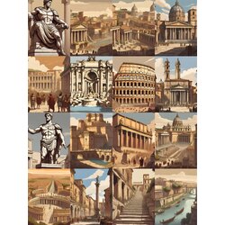 Ancient Rome Scrapbook Kağıt Seti(16 adet)