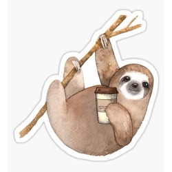 Sloth Tekli Sticker