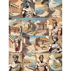 Ancient Greek Scrapbook Kağıt Seti(16 adet)